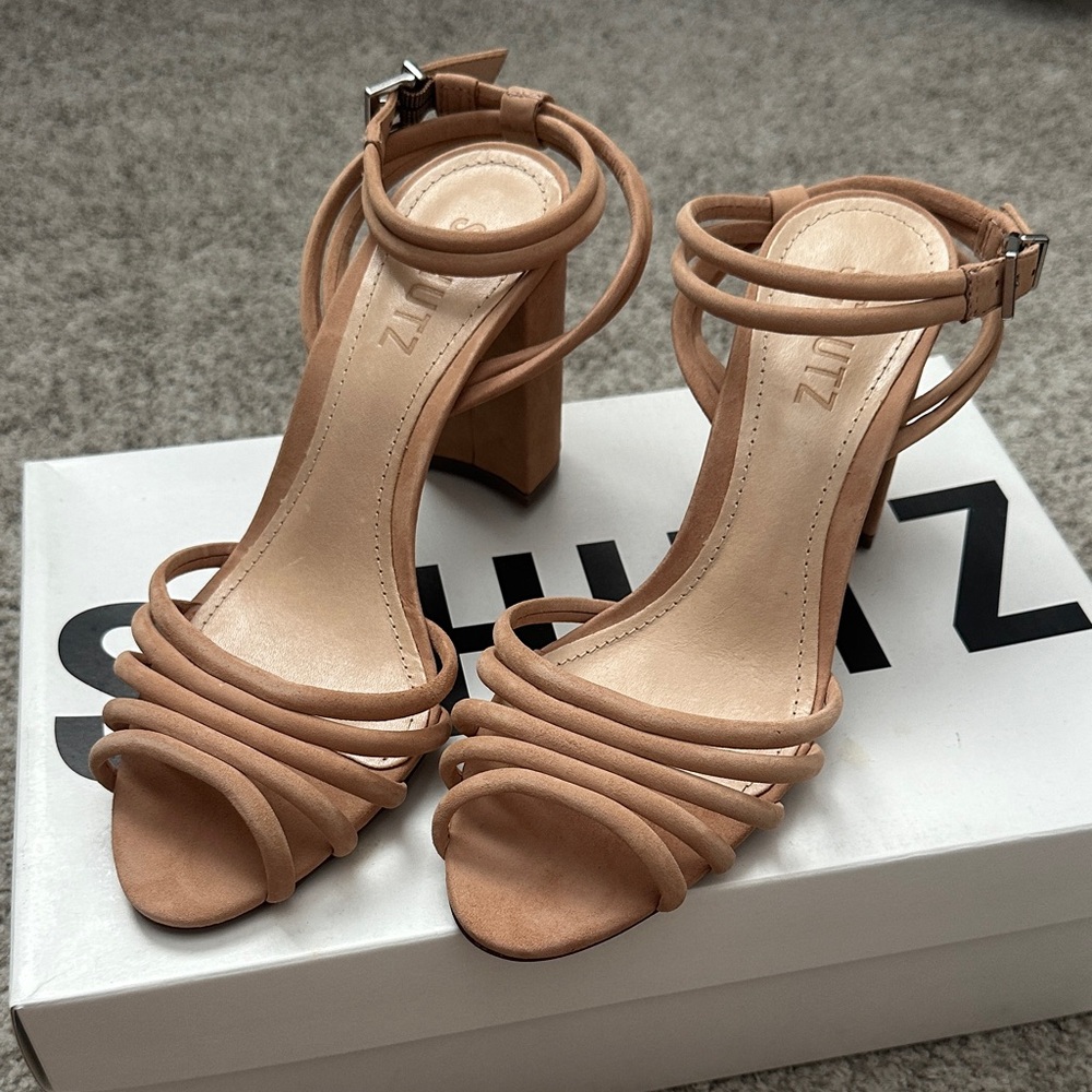 SCHUTZ Nude Strappy Heels